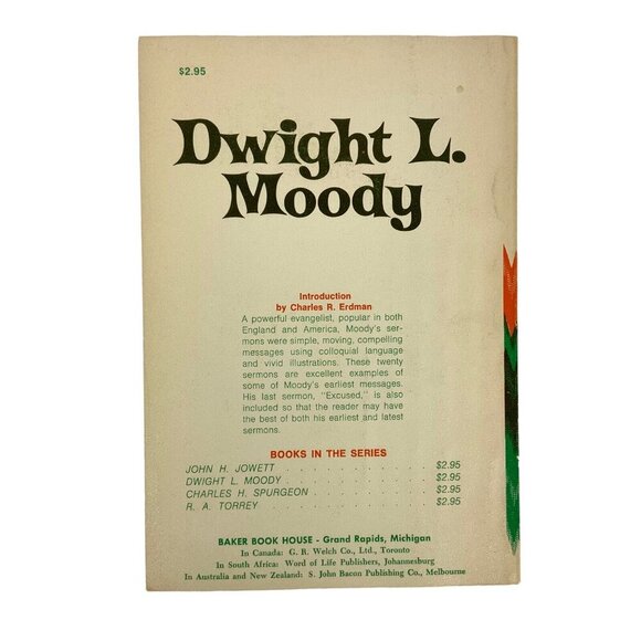 Great Pulpit Masters Dwight L Moody Paperback Book By Fleming H Revell 1972 - Picture 3 of 5